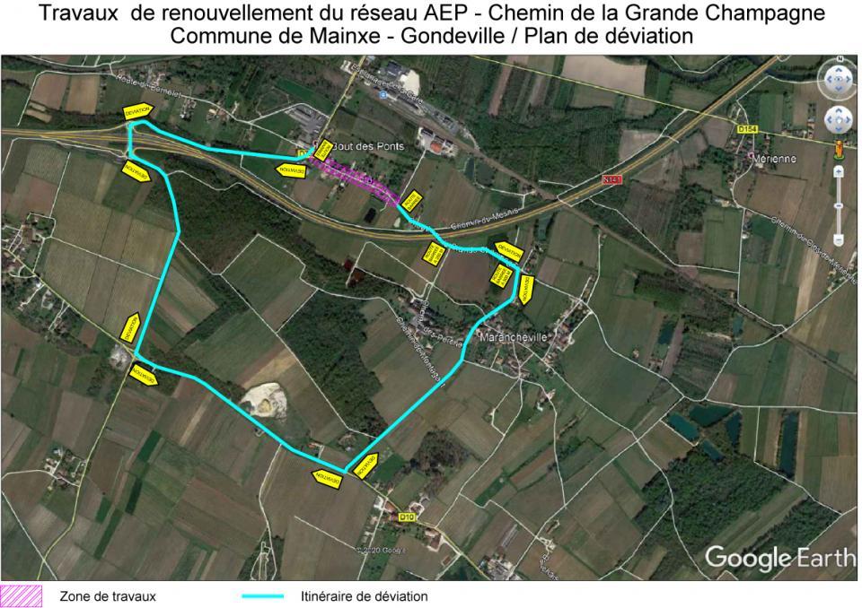 plan déviation Mainxe