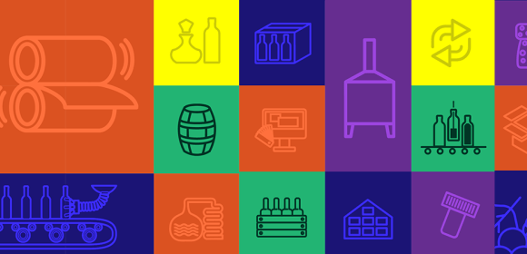 bandeau-avec des pictogramme colorés représentant diverses activités de la filière 