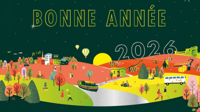 Carte de voeux 2026 de Grand Cognac avec une illustration du territoire 