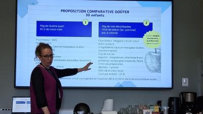 Rencontre autour de l'alimentation avec les associations sportives - chargée de projet présente la démarche