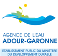 agence-eau-adour-garonne logo vague bleu et végétation verte