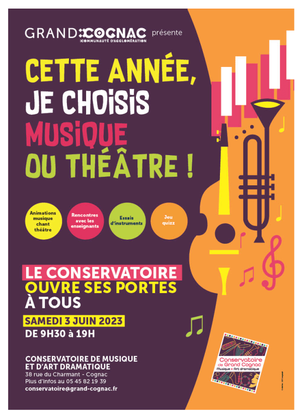 20230523_JPO-Conservatoire.png Affiche journée portes ouvertes du conservatoire de Grand Cognac