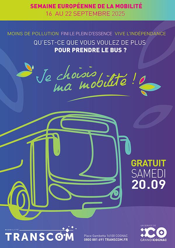 20250920_semaine_mobilite-affiche 20250920_semaine_mobilite-affiche et du développement durable. Bus sur fond bleu