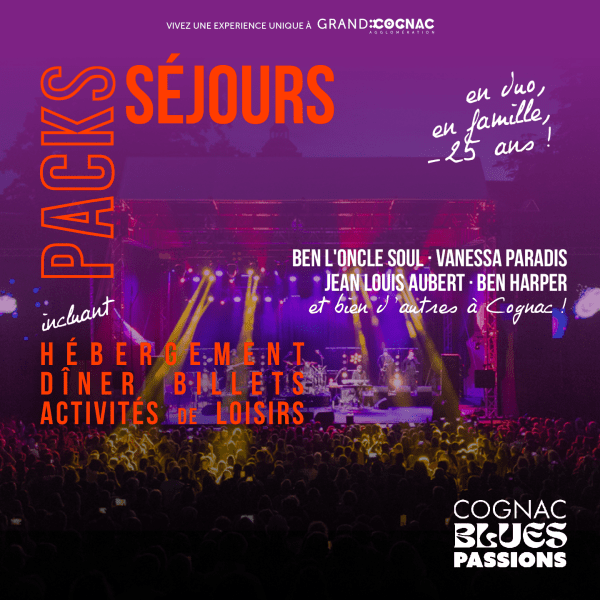 2026_packs-sejours_blues passions : une scène de concert illuminée de couleurs chaudes, de la foule