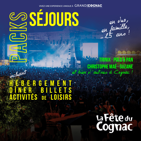 2026_packs-sejours_fête-du-cognac : une scène éclairée avec une foule