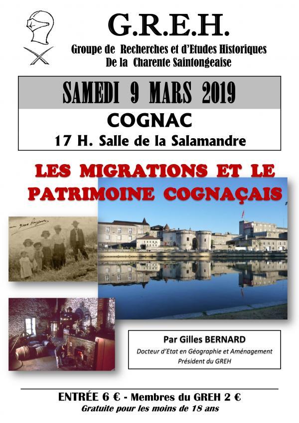 LES MIGRATIONS ET LE PATRIMOINE COGNACAIS PAR GILLES BERNARD