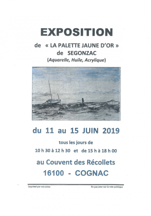 EXPOSITION LA PALETTE JAUNE D'OR
