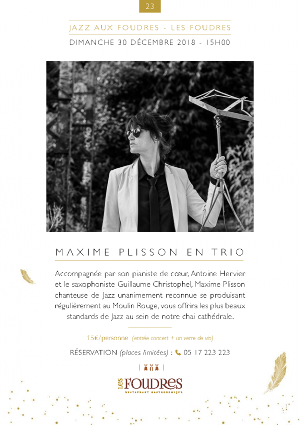 JAZZ AUX FOUDRES AVEC MAXIME PLISSON EN TRIO